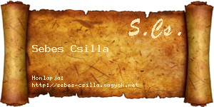 Sebes Csilla névjegykártya